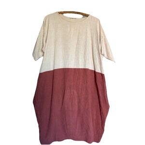 Love In Womens 8 Lagenlook Linen Blend Dress Boho Minimalist Beach Flowy Pockets